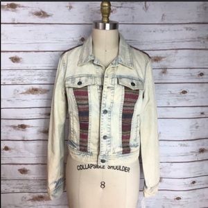 FP Trash White Baja Denim Tapestry Jean Jacket